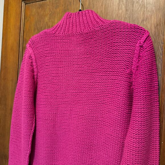 NWT Deadstock Vintage 525 America Hand Knit Chunky Zip Up Sweater Pink M Cottage - Picture 13 of 16